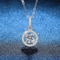 Necklace For Women 100% Sterling S925 Silver With White Gold Plated Lab Diamond Jewelry Wedding Pendant Zircom