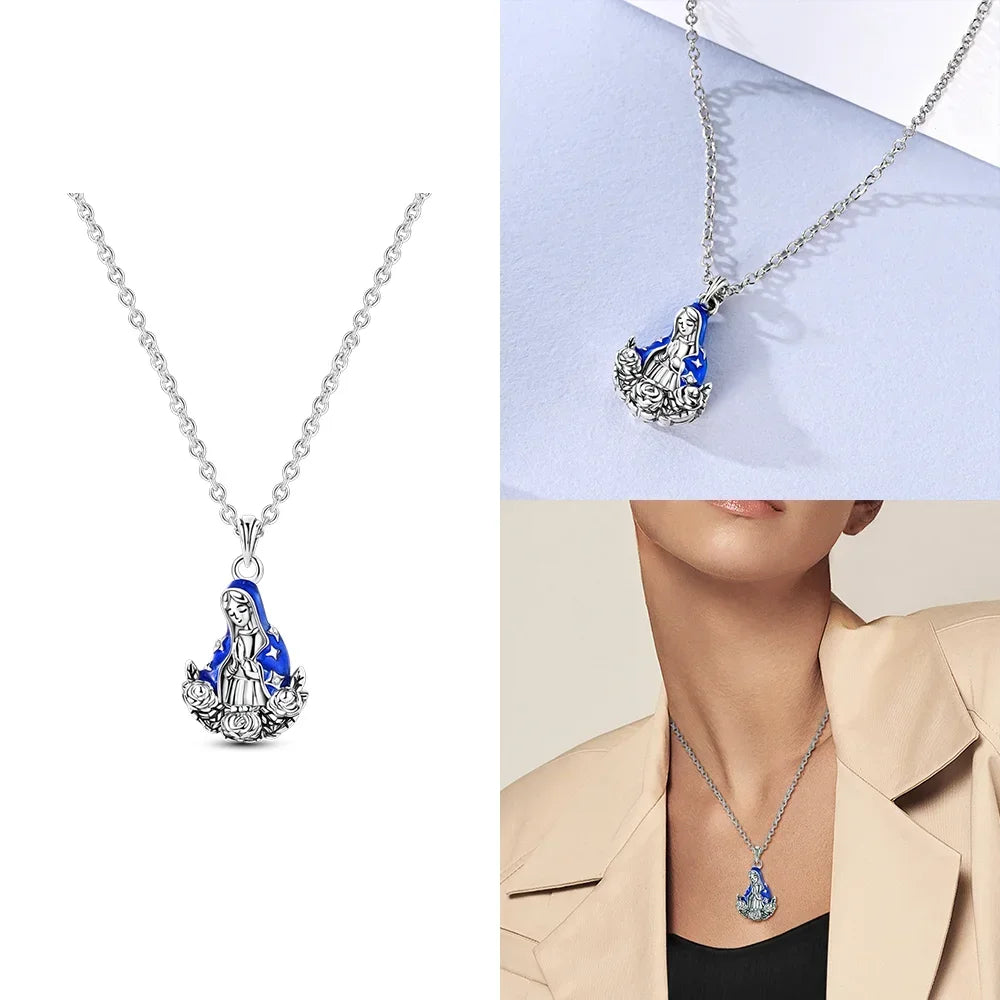 Exquisite Gold Fatima's Hand Necklace 925 Silver Original Devil's Eye Cross Bead Necklace Women Jewelry Luxury Friend Fine Gifts