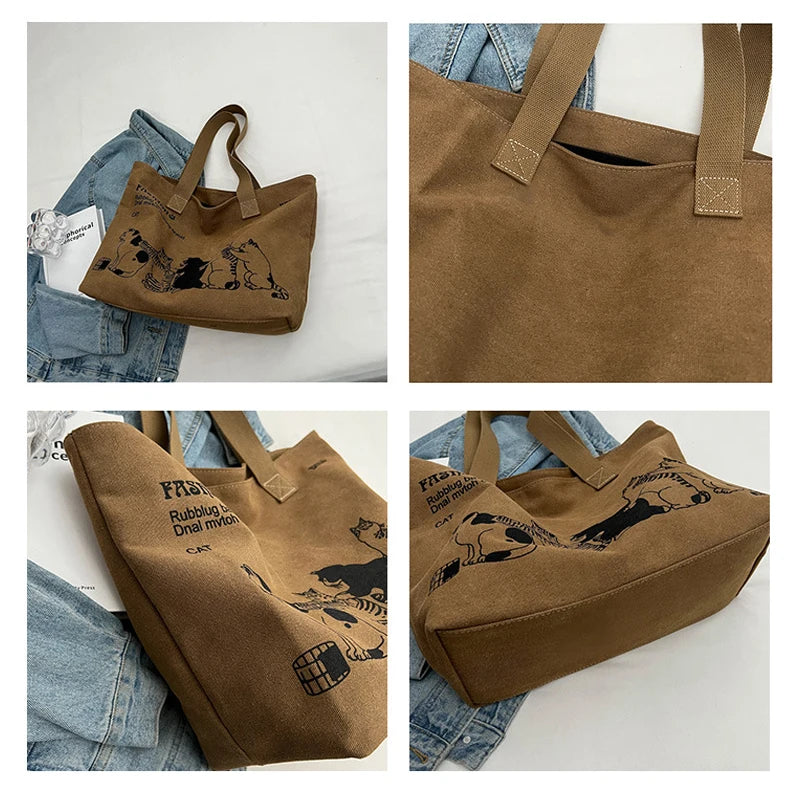 Tote Bag Women's Fashionable Canvas Tote Bag Spacious Durable Shoulder Bag with Zipper Closure Classic Design for Work