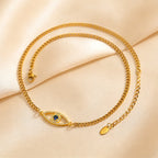Evil Eyes Pendant Necklace for Women Shiny Zircon Lucky Blue Eye Charm Necklace Boho Luxury Jewelry Gift
