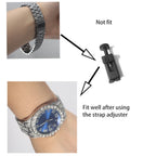 Hip-hop Punk Quartz Watch Stylish Full Diamonds Watch 2 Styles to Choose Bundled Size Adjuster Men Women Party Jewelry Gift Box