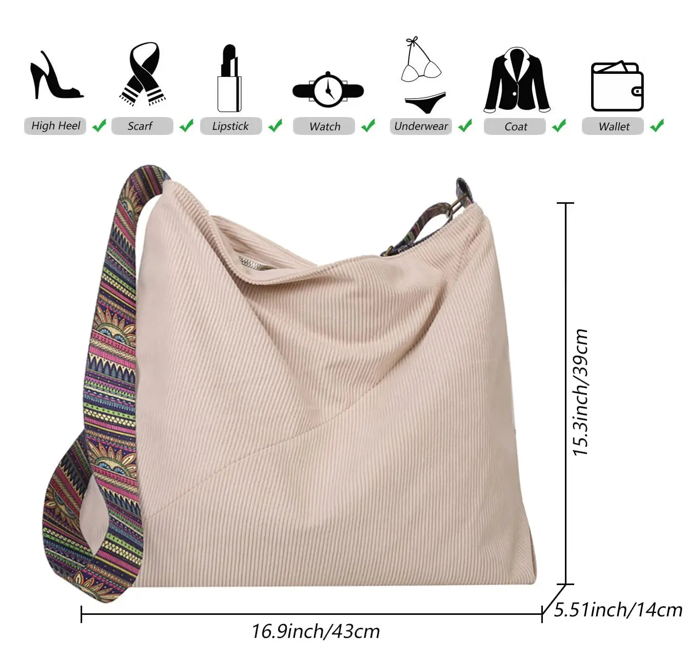 Tote Bag Women Large Crossbody Bag Stylish Handbag for Women Corduroy Bag shoulder Bag Casual Handbag