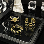 Finger Ring With Ancient Style Dark And Fashionable Personality Drop Glazed Ring Niche Design Temperament Fashionable Jewelry