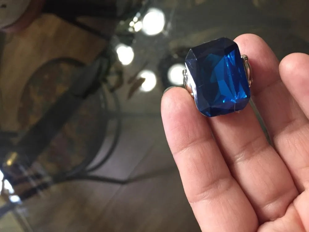 Personality Elegant Big Ring for Women 7 Colors Big Resin Stone Fashion Elastic Stretch Finger Rings Jewelry Christmaswholesale