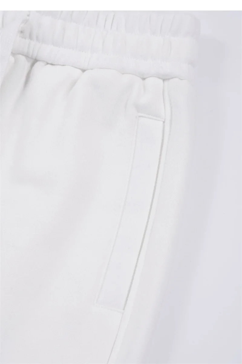 Streetwear Women Cotton Straight Pants High Waist Drawstring Sweatpants Loose Casual Trousers Female Autumn Winter Sport Pants