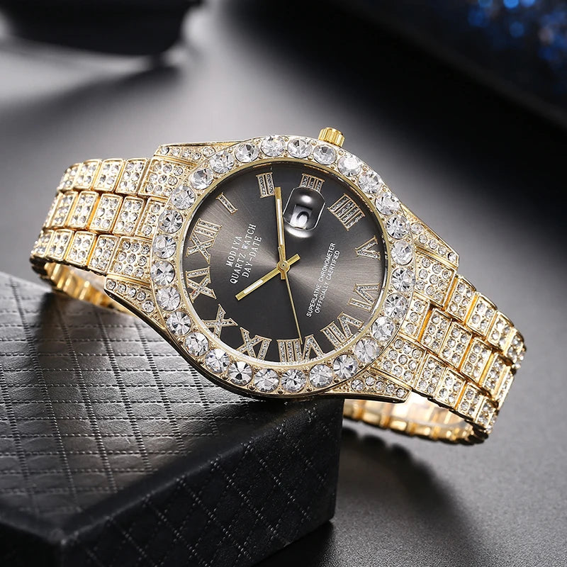 Luxury Ladies Watch With High End Feel Fashionable And Trendy Calendar Roman Starry Sky Diamond Studded Quartz Watch