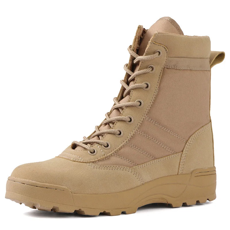 Outdoor Men Hiking Boots Black High Top Desert Boots Unisex Platform Ankle Boot Comfortable Wear-Resistant Men Working Boots New