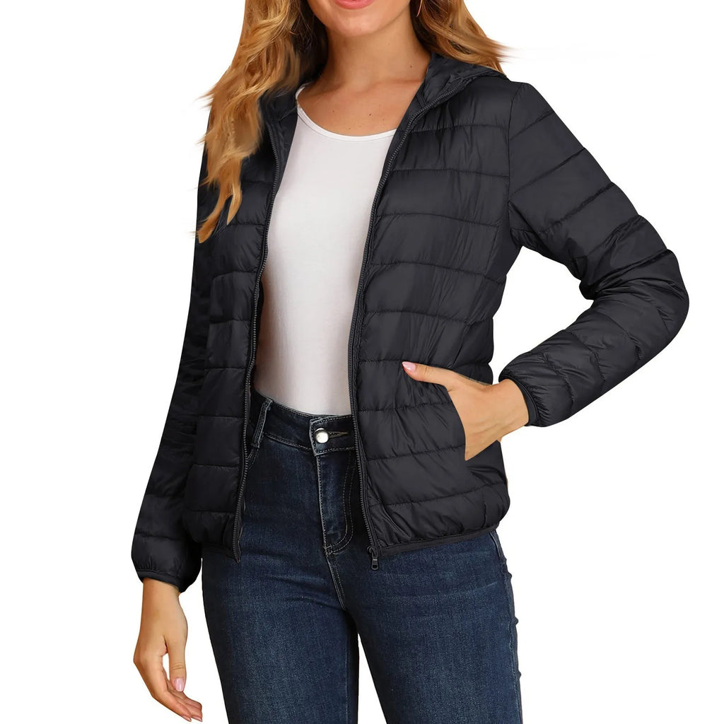 Women Puffer Jacket Plus Size 2025 New Spring Autumn Female Ultra Lightweight Packable Hooded Down Coats