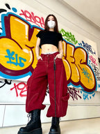 Street Vintage Jeans New Y2K Harajuku Wash Red Streetwear Baggy Jeans Denim Pants Mens Womens High Waist Wide Trousers 2025