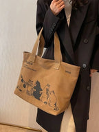 Tote Bag Women's Fashionable Canvas Tote Bag Spacious Durable Shoulder Bag with Zipper Closure Classic Design for Work