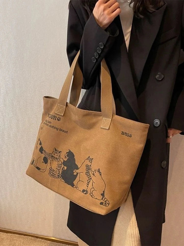 Tote Bag Women's Fashionable Canvas Tote Bag Spacious Durable Shoulder Bag with Zipper Closure Classic Design for Work