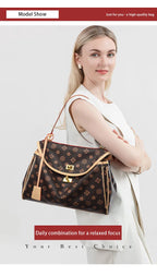 Ladies' tote bag, European and American retro handbag, printed underarm bag, fashionable commuting crossbody bag