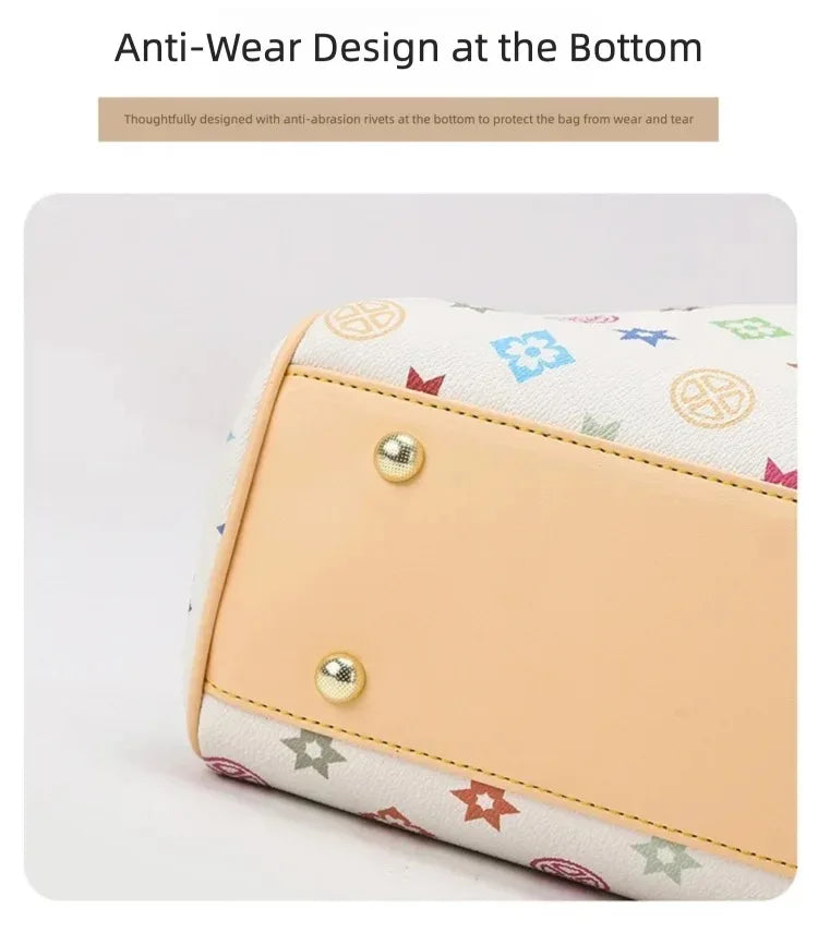 Ladies' tote bag, European and American retro handbag, printed underarm bag, fashionable commuting crossbody bag