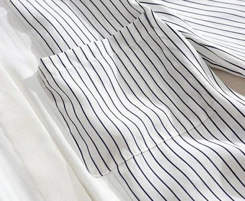 Shirts & Blouses For Women Striped Thin Style Woman Top Button Up Novelty 2025 Cute And Elegant Basic Premium Promotion Xl