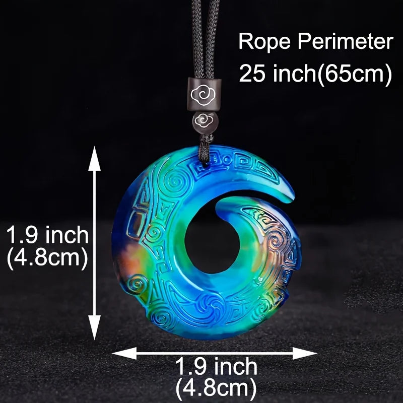 Super Cool Thermochromic Pendant Mysterious Lucky Time Necklace Brings Luck Fortune Awesome Color Changing Trendy Special Gift