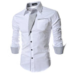 White Striped Shirts Mens 2025 Long Sleeved Business Slim Fit Male Shirt Black Social Clothes Camisa Masculina Vetement Homme