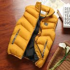 2025 New Puffer Sleeveless Coats Mens Solid Color Down Jacket Winter Warm Vest Jacket Men Waistcoat Outwear Windbreaker Clothing
