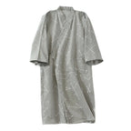 Bath Robe V-Neck Men's Kimono Bathrobe Long Sleeve Loose Kimono Pajamas Print Thin Japanese-Style Yukata Bath Wear