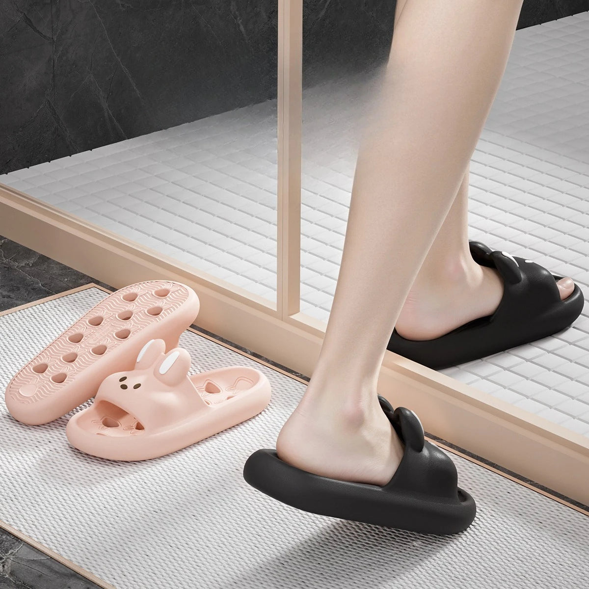 House Slipper Women Rabbit Cute Cloud Sandals Summer Flip Flops Beach Slides Home Casual Room Shoes Men Flat Female Eva Leaky