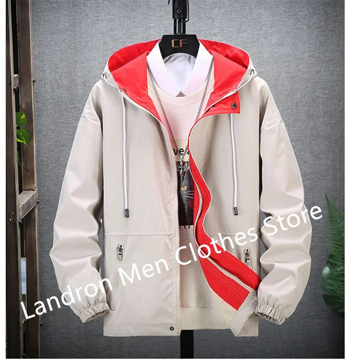 Hooded Windbreaker Man 8XL 7XL Japanese Casual Blouson Jaket Hoodies Black Male Plus Size 6XL Bomber Spring Autumn Clothes Coats