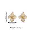 White Enamel Oil Flower Earrings for Women Party Elegant Metal Temperament Floral Drop Earrings Party Plant Sweet Jewelry