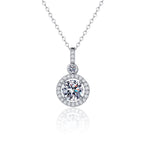 Necklace For Women 100% Sterling S925 Silver With White Gold Plated Lab Diamond Jewelry Wedding Pendant Zircom