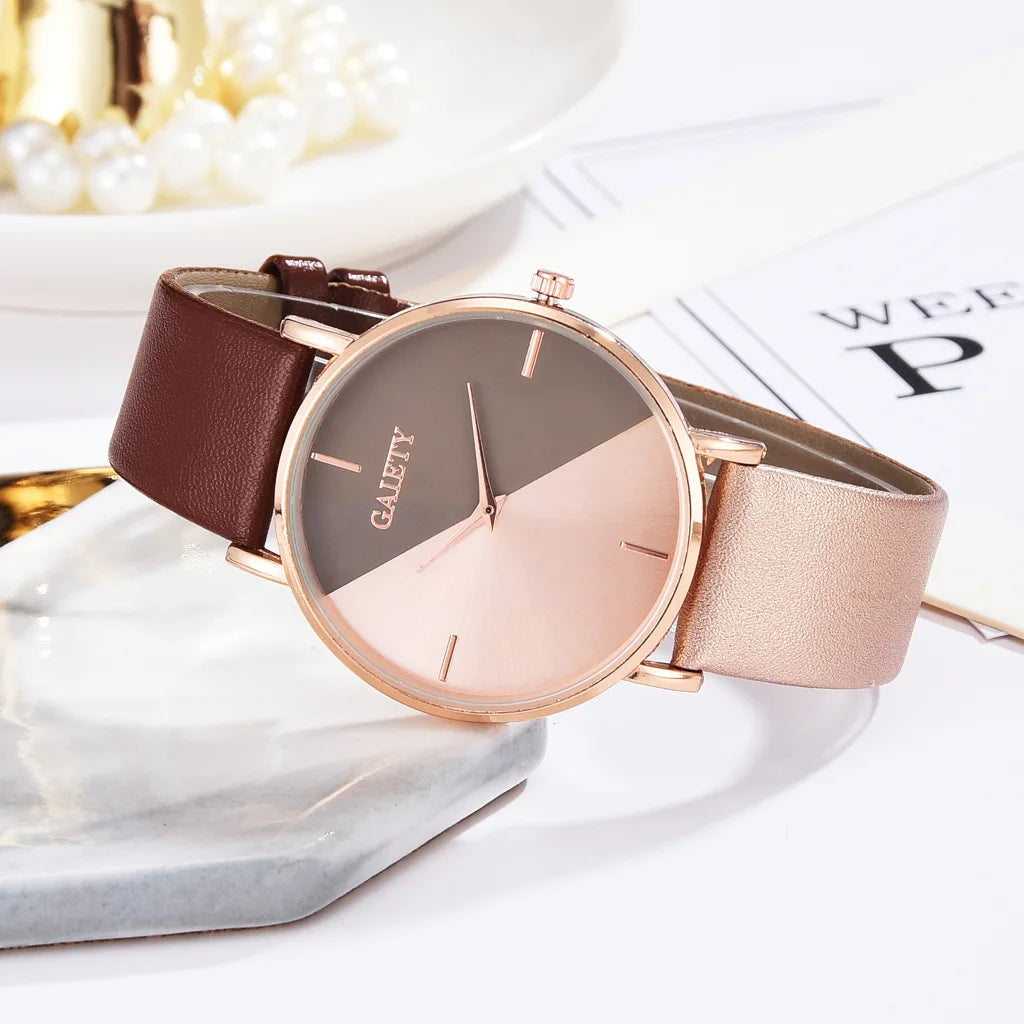 Fashion Ladies Watch for Women Quartz Watches Double Color Women's Hand Watches Elegant Women's Wrist Lovers Watch 2023 Bracelet