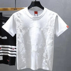 Embroidered Short-sleeved T-shirt for Men Summer New Casual Versatile Half-sleeved Undershirt