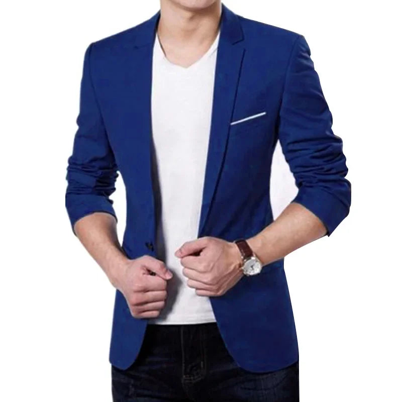 Jacket Suit Coat Men's Formal Casual Cotton blends Business One Button Outwear Lightweight Stylish Slim Fit Suitable