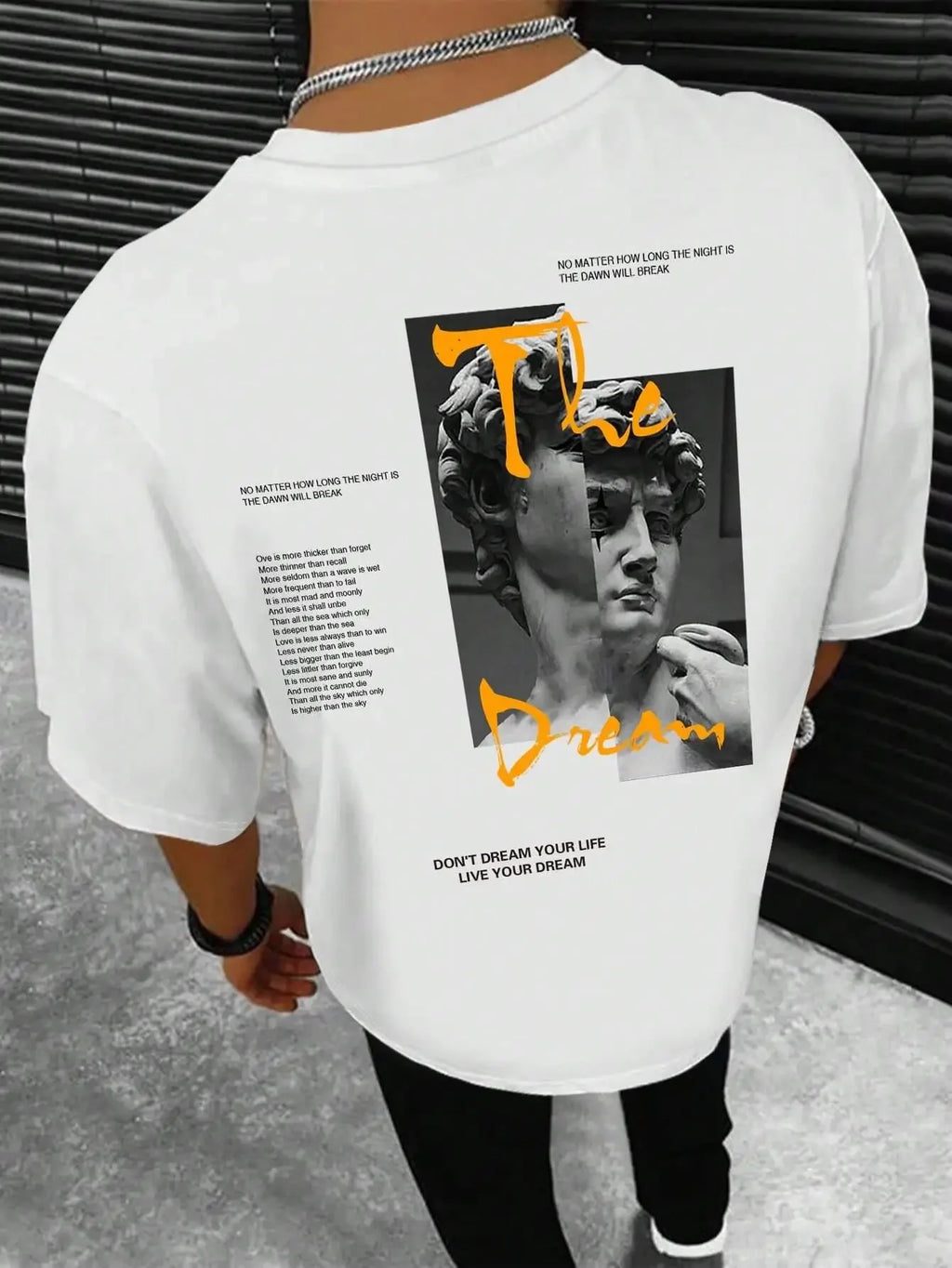 Streetwear Don'T Dream Your Life Live Your Dream Men Clothes Fashion Summer T-Shirts  100% Cotton Loose Tops Breathable Tee