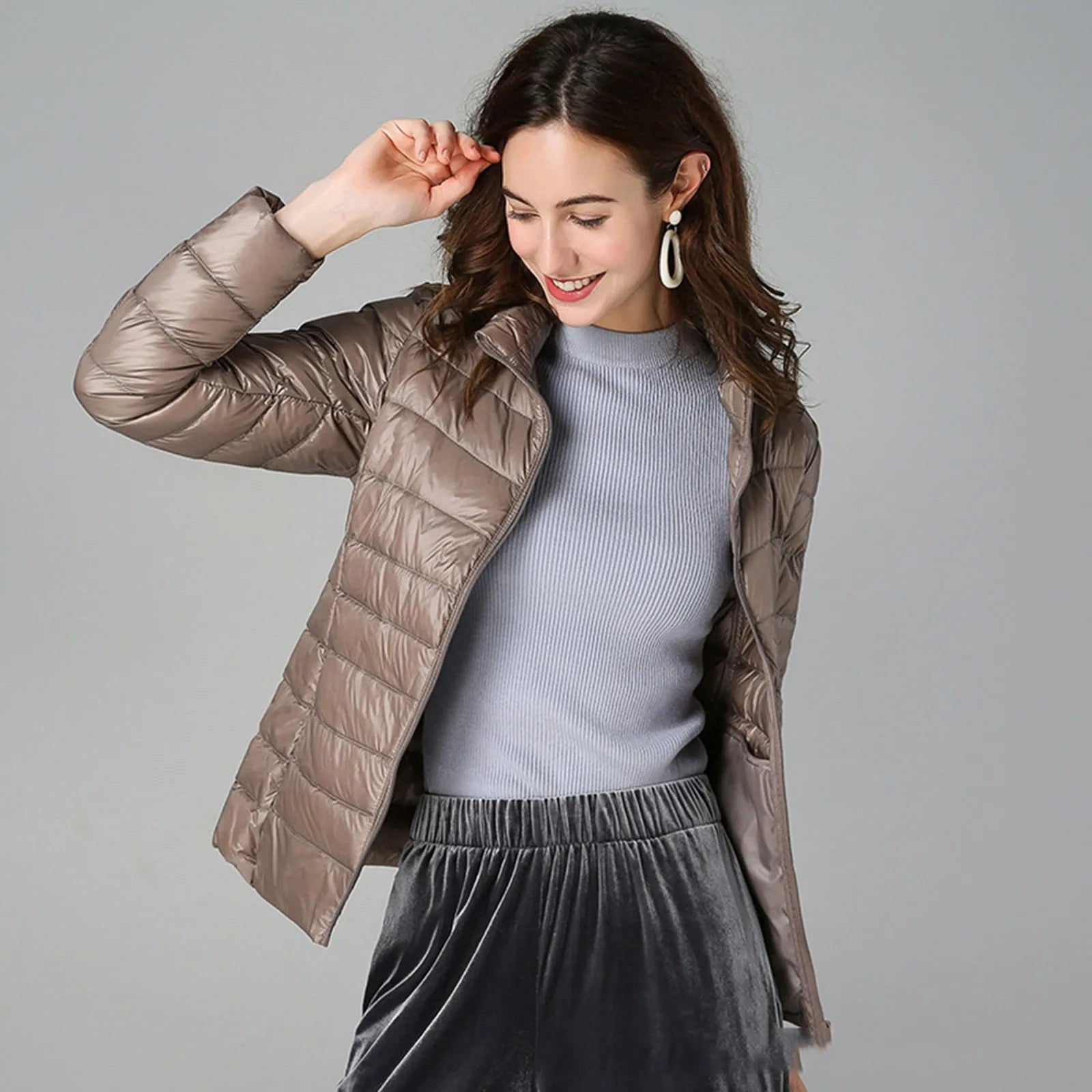 Women Puffer Jacket Plus Size 2025 New Spring Autumn Female Ultra Lightweight Packable Hooded Down Coats
