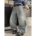 Jeans For Man Baggy Jeans Man Pants Relaxed Fit Denim Trousers Spring Summer Season Blue Classic Men Clothing No Elastic