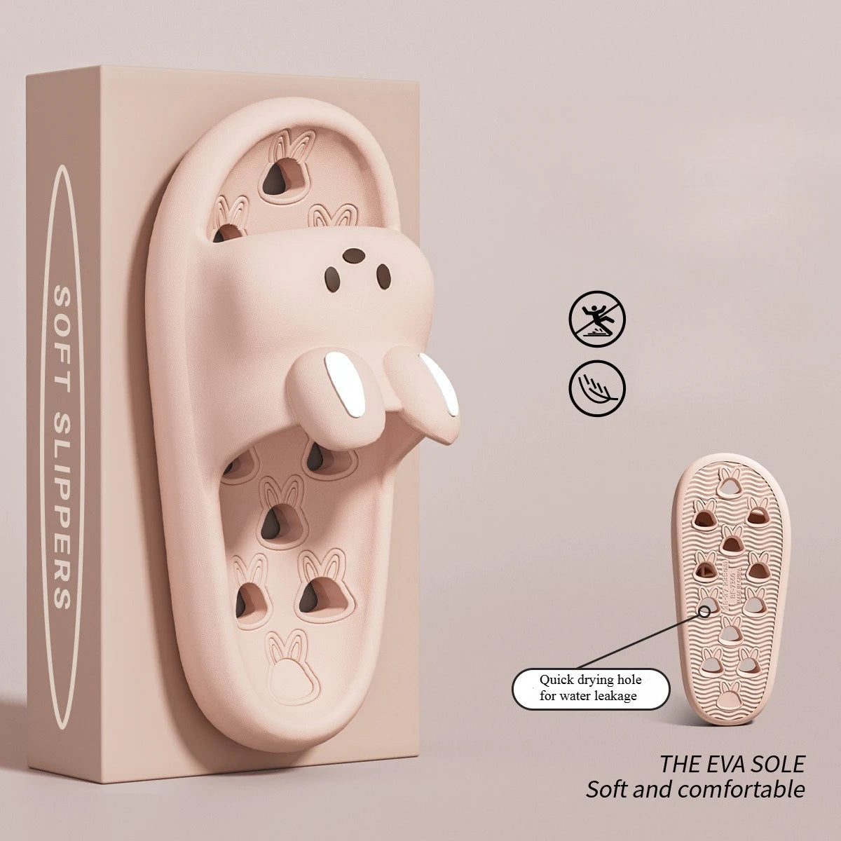 House Slipper Women Rabbit Cute Cloud Sandals Summer Flip Flops Beach Slides Home Casual Room Shoes Men Flat Female Eva Leaky