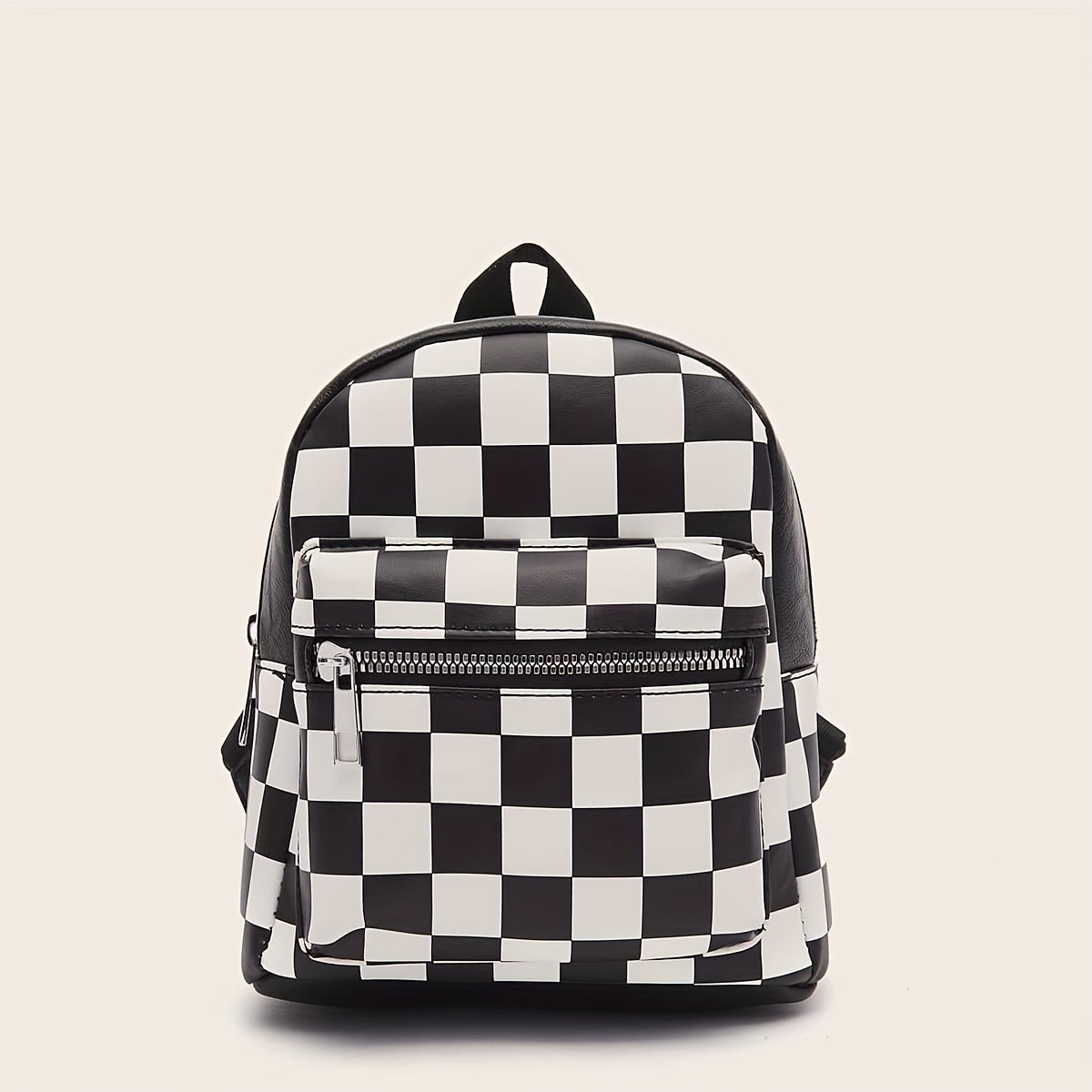 Black And White Checkered Women'S Backpack