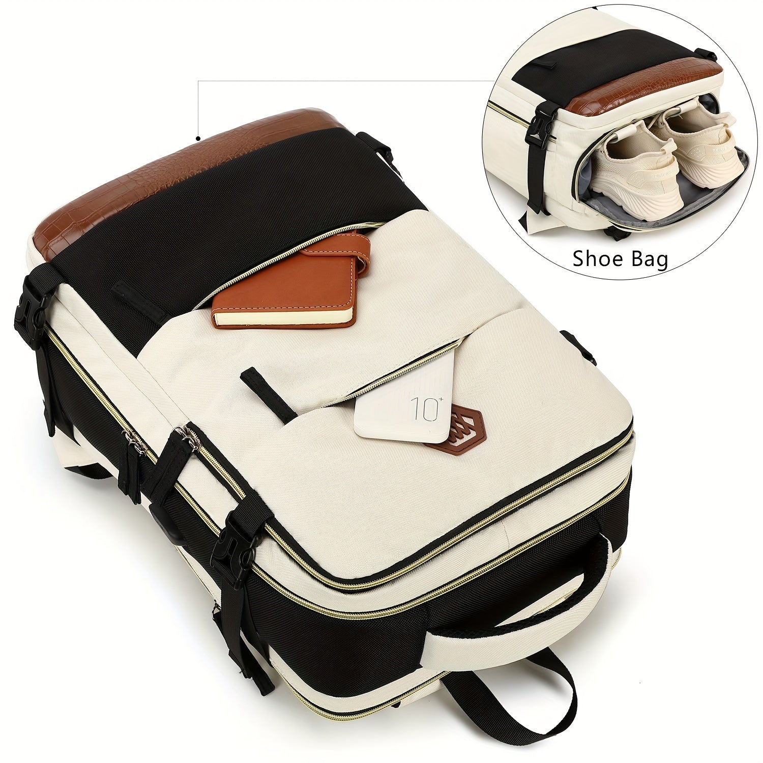 1pc Large Capacity Waterproof Outdoor Sports Leisure Travel Backpack, Travel Backpack, Outdoor Hiking Rucksack With Shoes Compartment, Portable Laptop Schoolbag