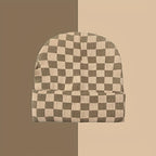 2 Minimalist Beanies with Chic Style Checkered Jacquard Rolled-Cuff Beanie Warm and Cozy for Cold Weather Casual and Versatile Stretchy Hip-Hop Streetwear Beanie for Outdoor Wear Women's Flat-Brim Beanie Men's Flat-Brim Beani
