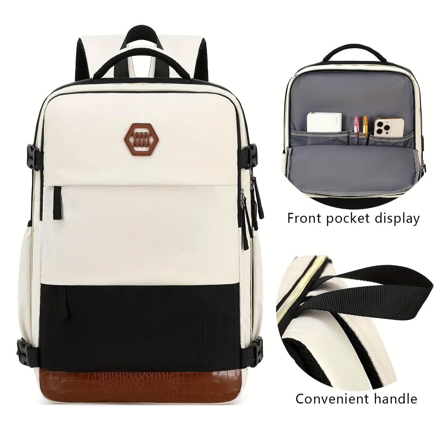 1pc Large Capacity Waterproof Outdoor Sports Leisure Travel Backpack, Travel Backpack, Outdoor Hiking Rucksack With Shoes Compartment, Portable Laptop Schoolbag